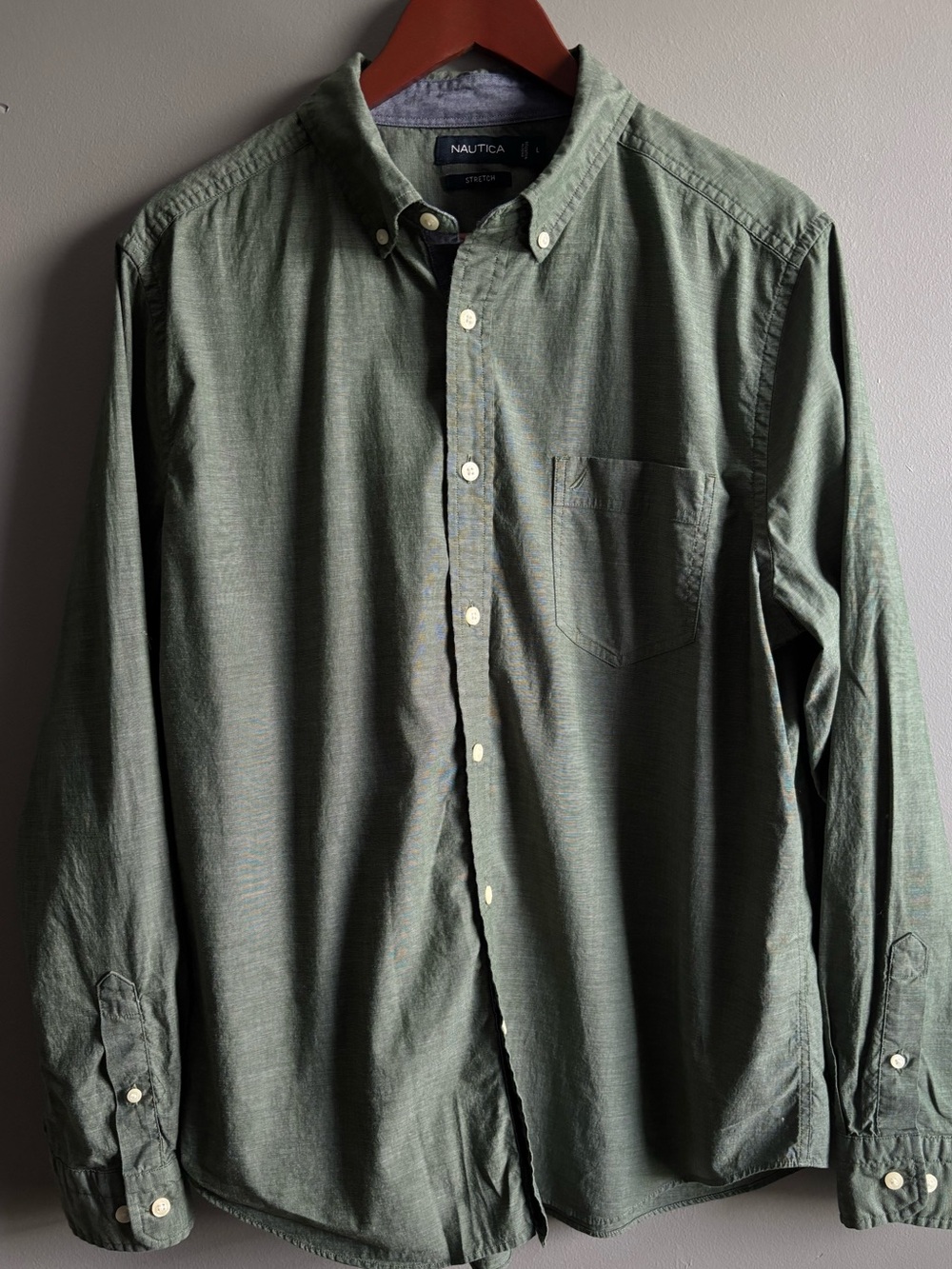 Nautica Cotton Blend Button Down Shirt